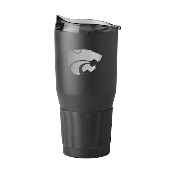 Logo Brands Kansas State 30oz Etch Powder Coat Tumbler 158-S30PT-BLK-9 - main